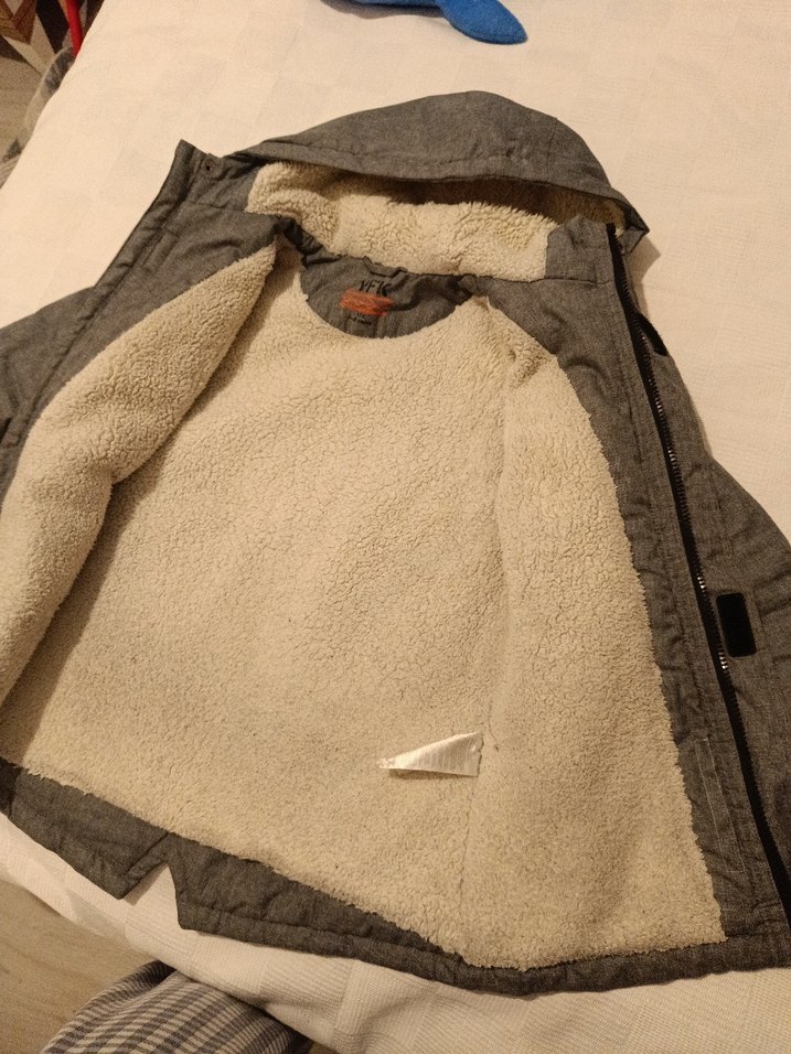 Gri Erkek Çocuk Fermuarlı Kapüşonlu Ceket - Görsel 4