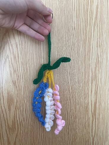 Örgü anahtarlık çiçej amigurumi - Görsel 4