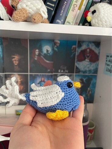 Fenerbahçeli amigurumi örgü kuş - Görsel 5