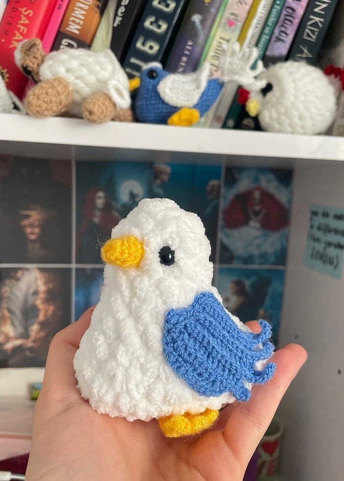 Fenerbahçeli amigurumi örgü kuş - Görsel 2