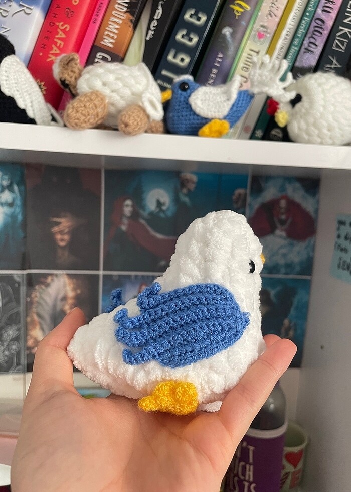 Fenerbahçeli amigurumi örgü kuş - Görsel 3