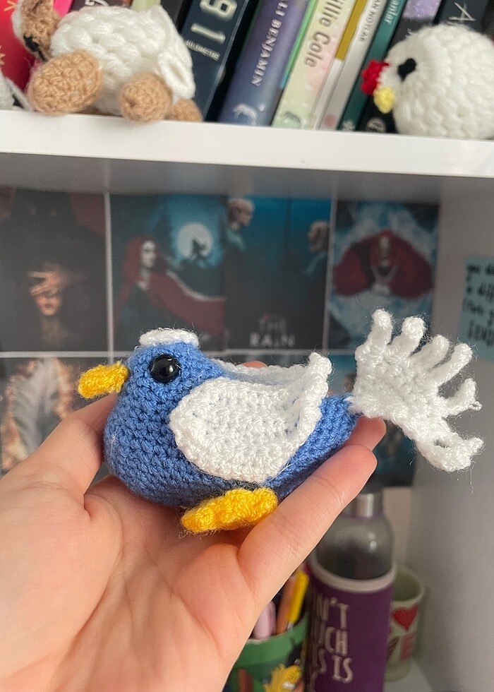Fenerbahçeli amigurumi örgü kuş - Görsel 4