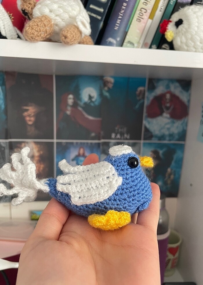 Fenerbahçeli amigurumi örgü kuş - Görsel 5