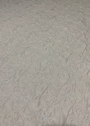 Toz pembe Beyaz Yatak Örtüsü - Görsel 6