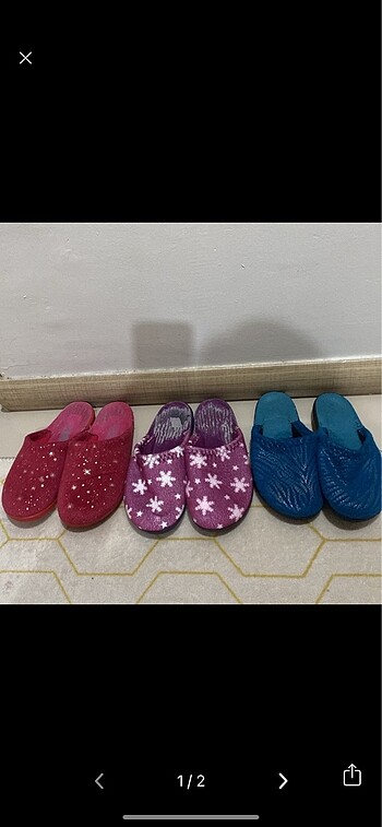 3 adet fiyatlı gezer terlik 39-40