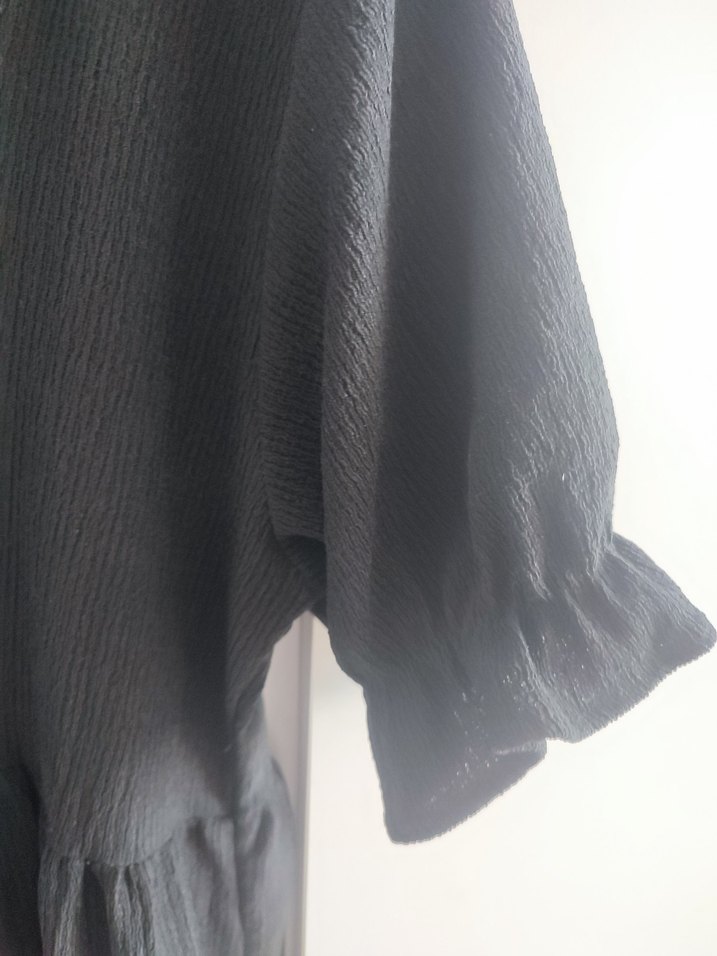 Siyah V Yakalı Salaş Hamile Elbisesi - Görsel 4