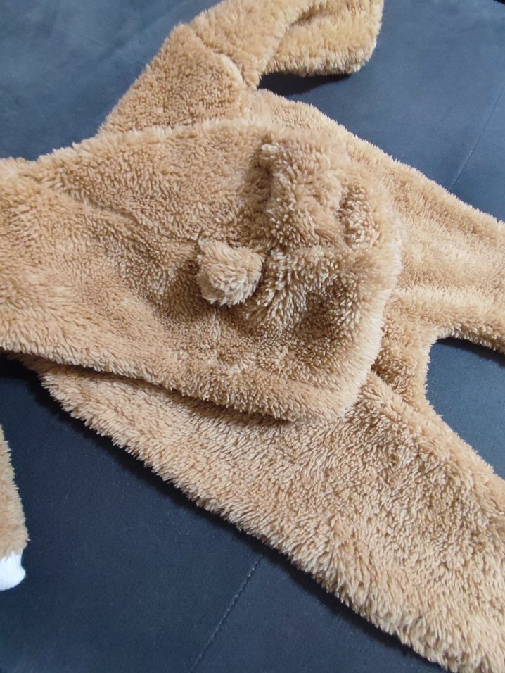 Kahverengi Peluş Bebek Tulum - Görsel 4