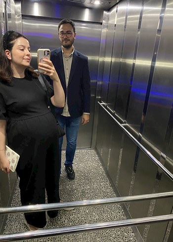 Siyah Rahat Kesim Hamile Tulum M beden - Görsel 2