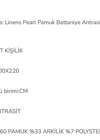 Antrasit Çift Kişilik Pamuklu Battaniye linens - Görsel 10