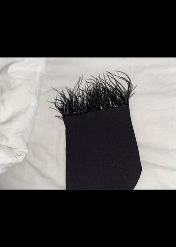 Uzun Kollu, Kürklü Siyah Kalem Elbise - Görsel 3