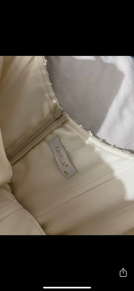 Bej gold  Drapeli Uzun Straplez Abiye Elbise - Görsel 3