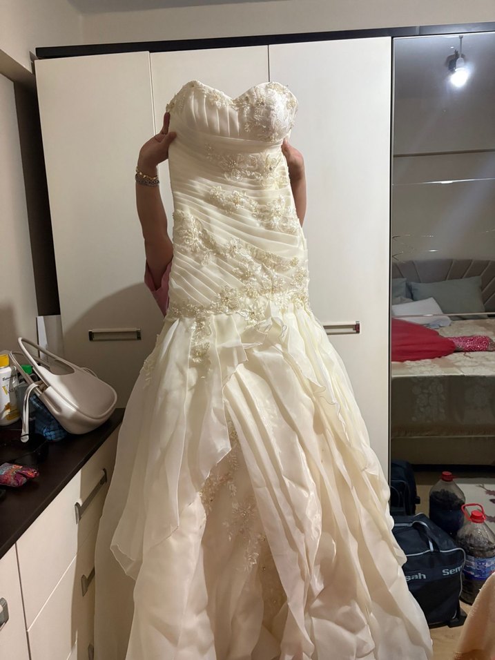 straplez gelinlik ve nişanlık - Görsel 2