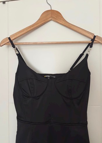 Siyah saten tulum - Görsel 6