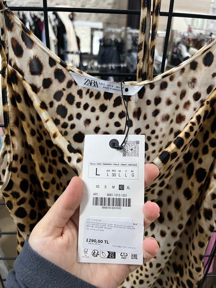 Leopar Desenli zara üst - Görsel 2