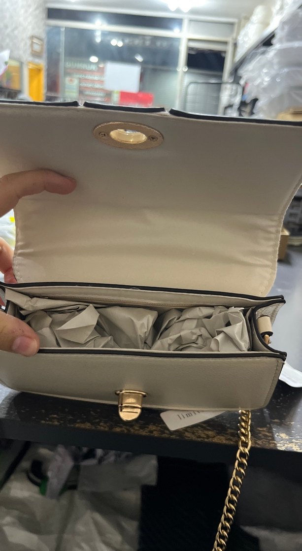 Stradivarius Zincir Detaylı Beyaz Deri Kadın Çanta - Görsel 2