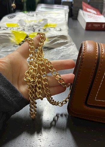 Stradivarius Kahverengi Deri Tokalı Kadın Çanta - Görsel 4