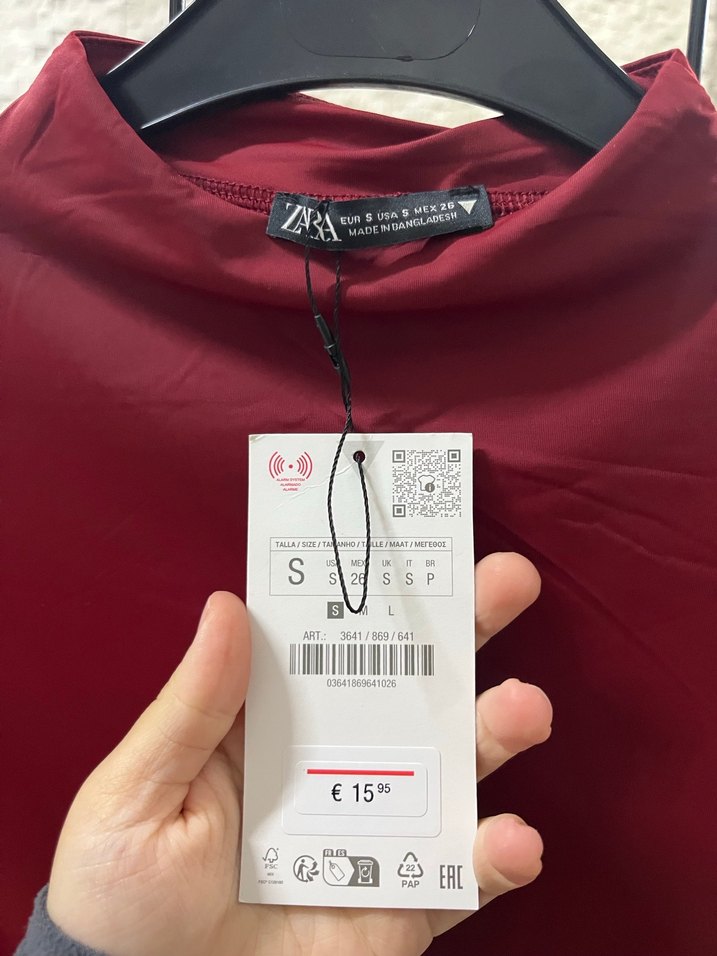 Zara bordo çıtçıtlı bluz - Görsel 2