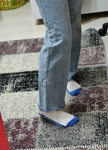 38 Beden TrendyolMilla Yırtık Detaylı Yüksek Bel Wide Leg Jean
