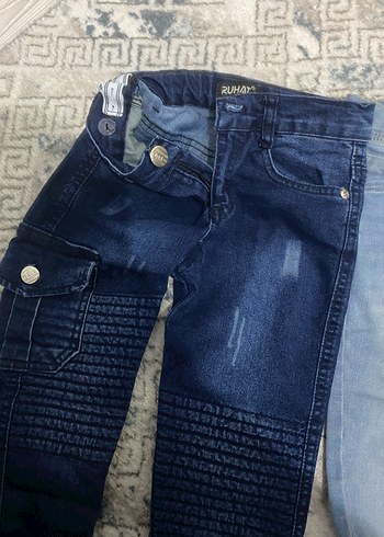 5 Yaş Beden mavi Renk Erkek Çocuk Koyu Mavi Rahat Kesim Denim Pantolon