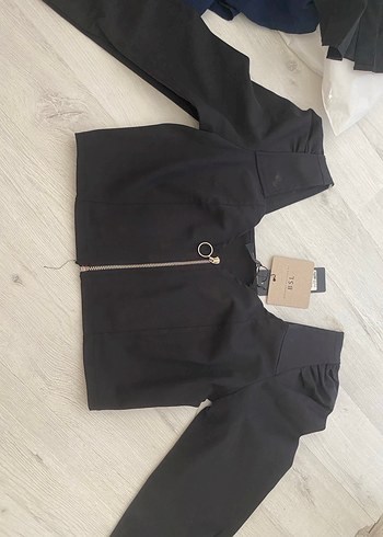 Siyah Mini V Yaka Kadın bluz s beden bsl marka