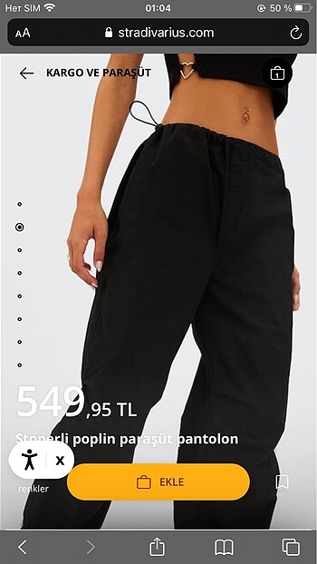 Stradivarius paraşüt pantalon