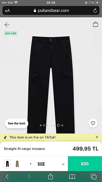 m Beden PullBear kargo pantalon