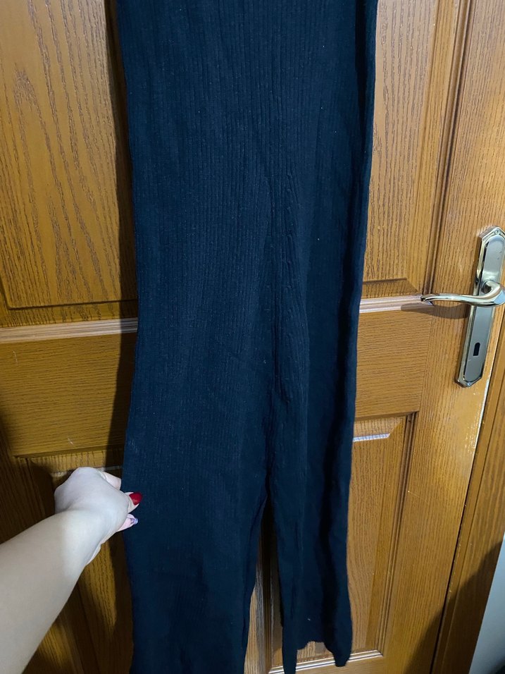 Zincir Detaylı Siyah Askılı Tulum - Görsel 3