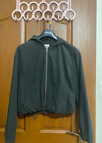 Siyah Fermuarlı Kadın Street Wear Ceket - Görsel 2