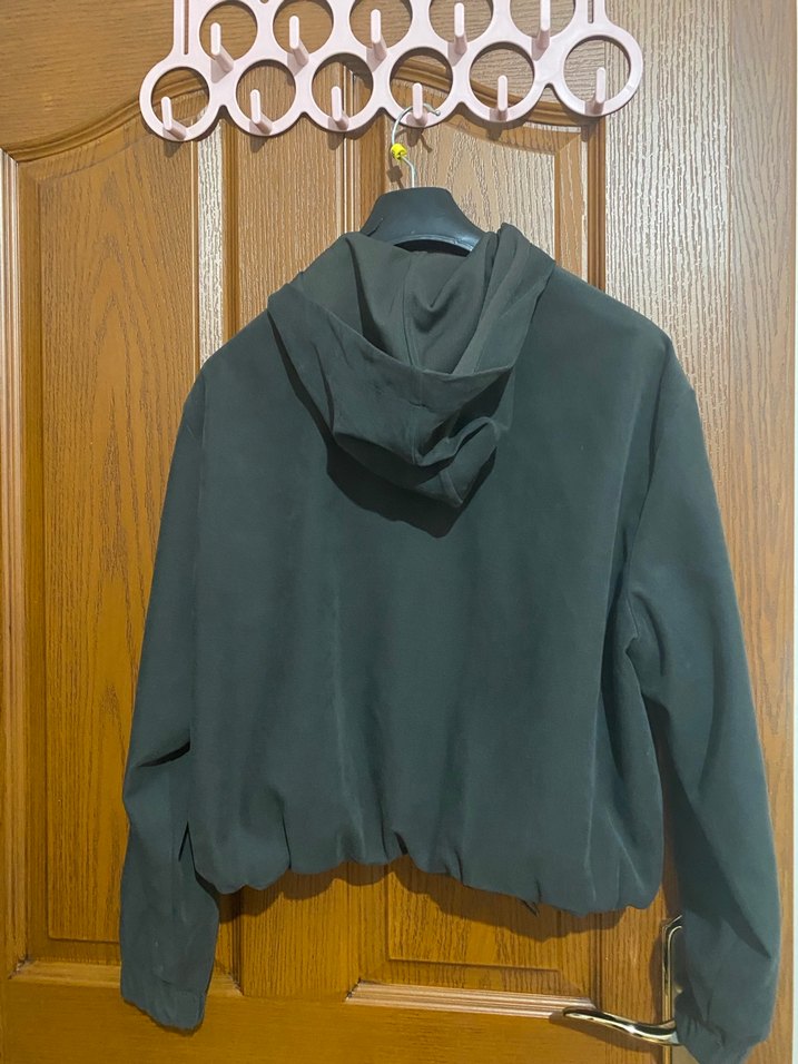 Siyah Fermuarlı Kadın Street Wear Ceket - Görsel 5