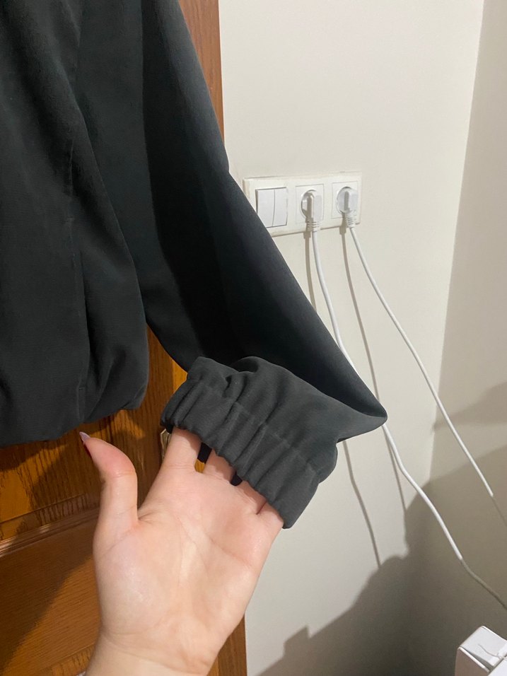 Siyah Fermuarlı Kadın Street Wear Ceket - Görsel 4