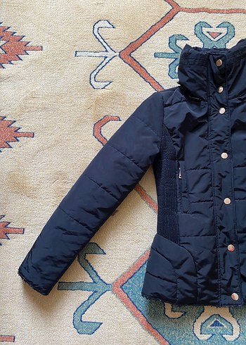 Düğmeli Kadın Kışlık Siyah Mont - Görsel 2