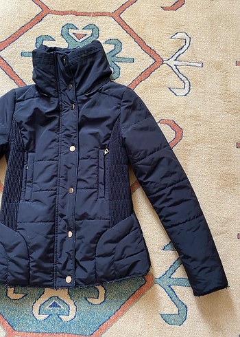 Düğmeli Kadın Kışlık Siyah Mont - Görsel 3