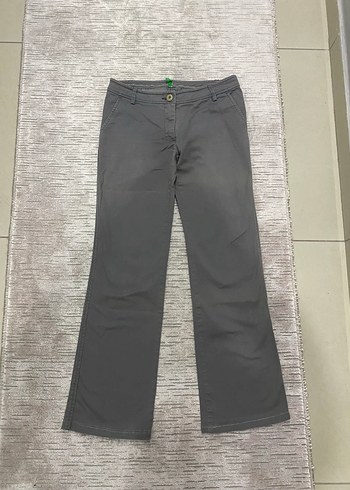 38 Beden Benetton Düğmeli Gri Kadın Kumaş Pantolon