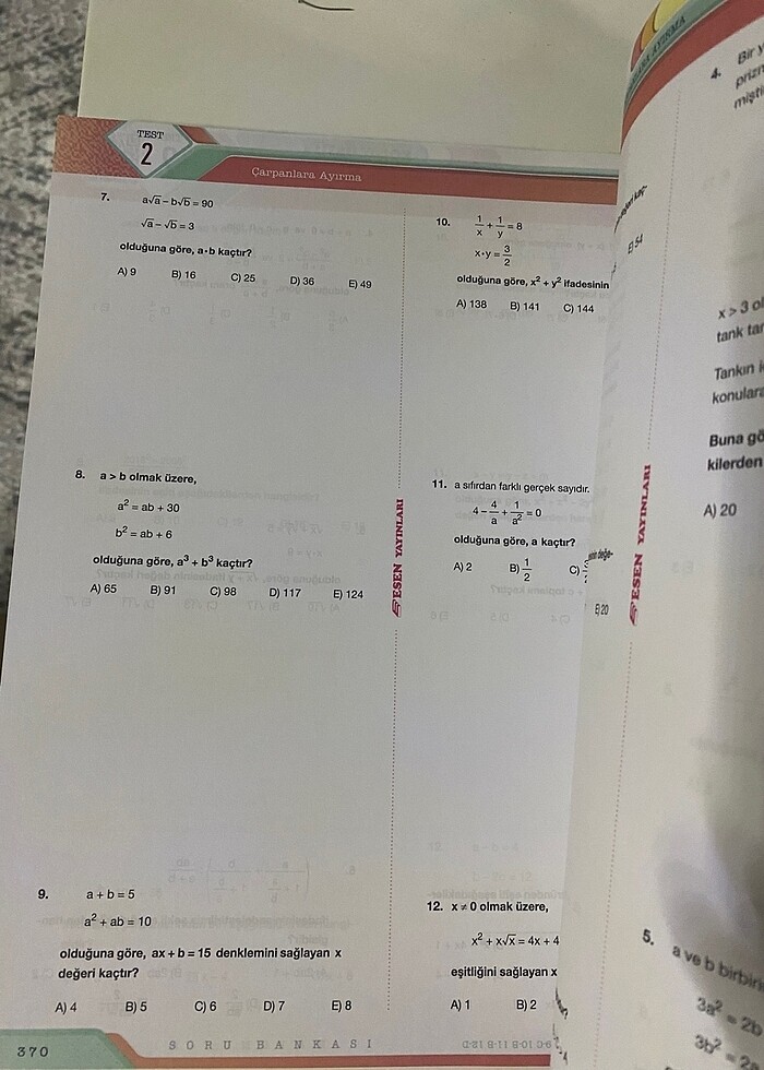 Esen yayınları Tyt Matematik soru bankası sıfırdır - Görsel 3