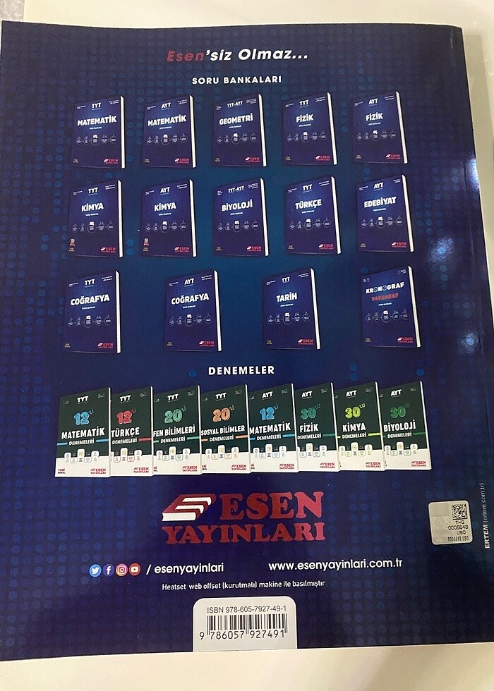 Esen yayınları Tyt Matematik soru bankası sıfırdır - Görsel 2