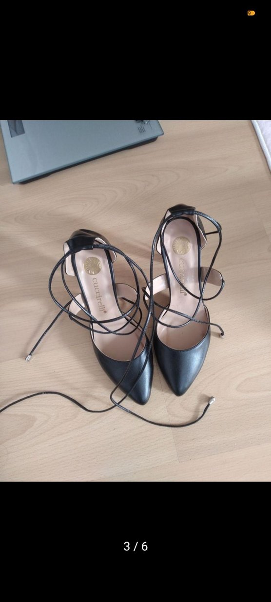 Siyah Bağcıklı Stiletto Topuklu Kadın Ayakkabı - Görsel 2