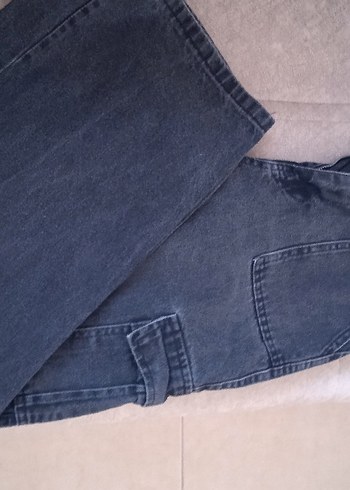 Gri Loose Fit Midi Kadın Kot Pantolon - Görsel 5