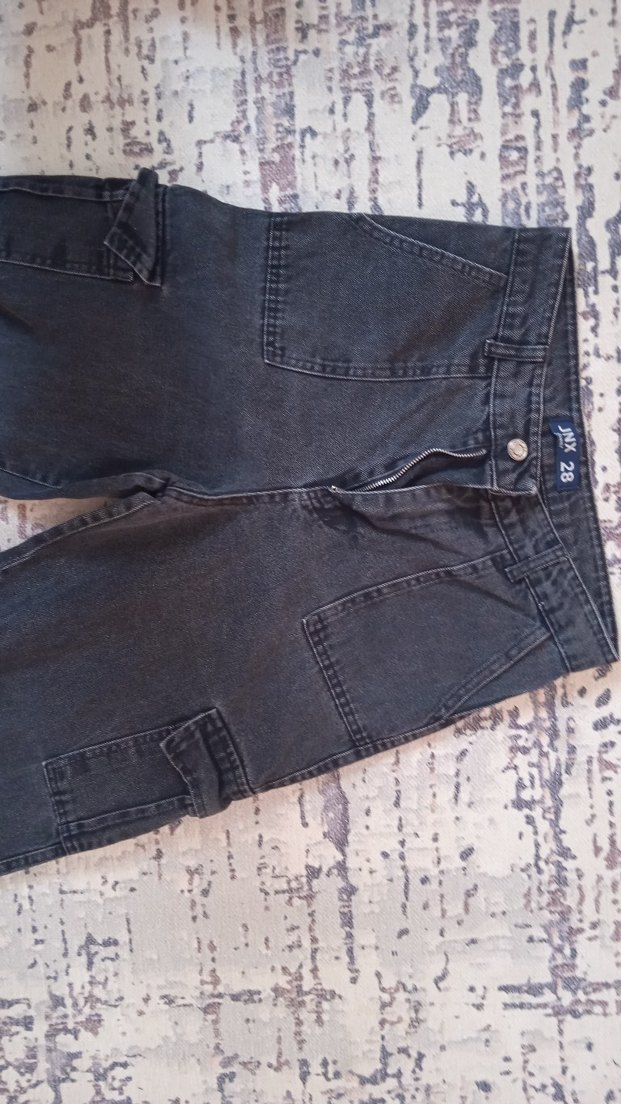 Gri Loose Fit Midi Kadın Kot Pantolon - Görsel 2