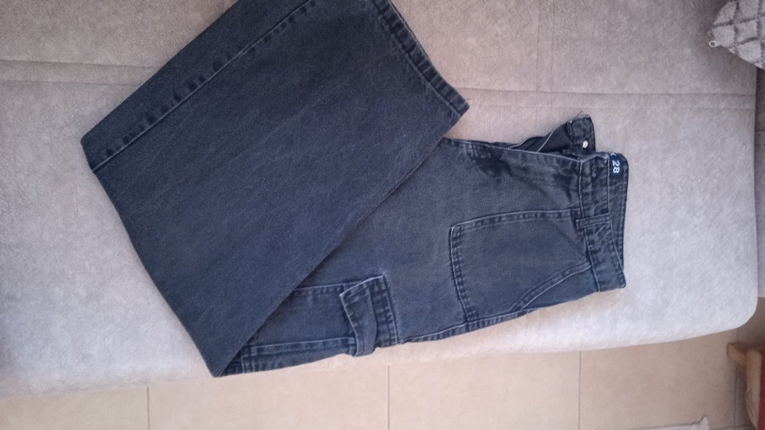 Gri Loose Fit Midi Kadın Kot Pantolon - Görsel 5