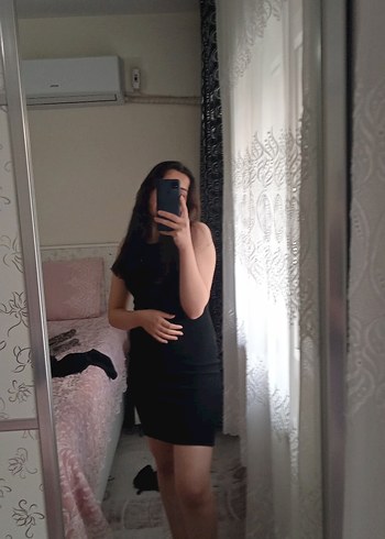 Siyah Midi Kolsuz Fit Elbise - Görsel 2