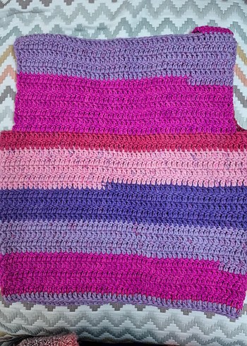 Renkli Örgü Kız Çocuk Süveter - Görsel 2