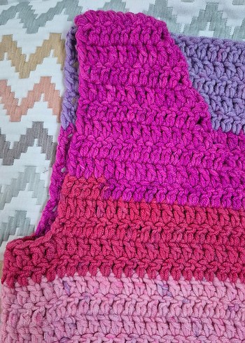 Renkli Örgü Kız Çocuk Süveter - Görsel 5