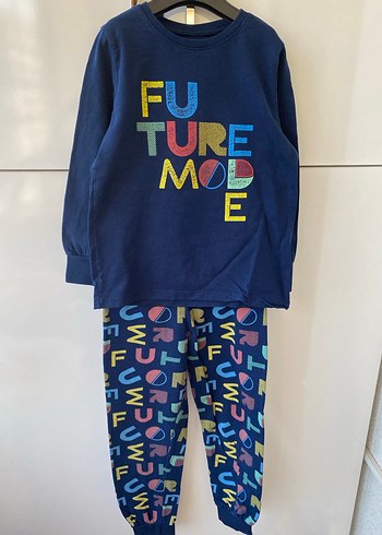 Erkek Çocuk Renkli Baskılı Pamuklu Pijama Takımı