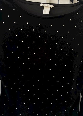 Siyah Taşlı Kadife Kadın Bluz - Görsel 6