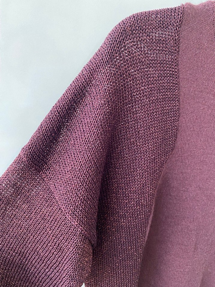 Bordo Uzun Kollu Örgü Triko Kazak - Görsel 2