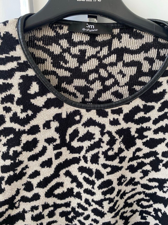 Leopar desenli kazak - Görsel 5