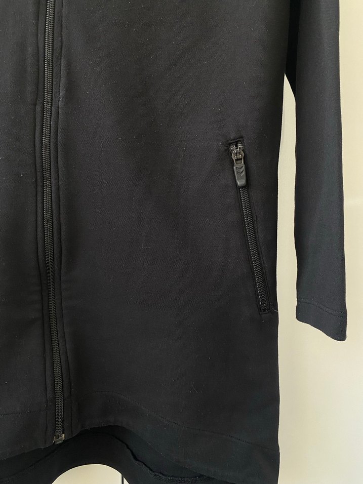 Siyah Kapüşonlu Fermuarlı Kadın Ceket - Görsel 4