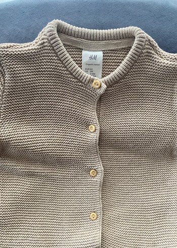 Kız Çocuk Bej Düğmeli Triko Hırka - Görsel 4