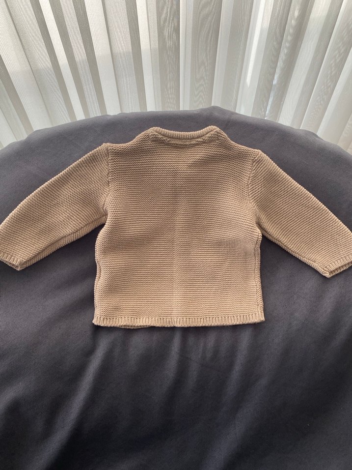 Kız Çocuk Bej Düğmeli Triko Hırka - Görsel 2