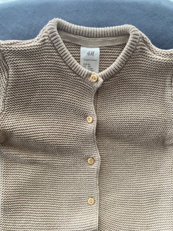 Kız Çocuk Bej Düğmeli Triko Hırka - Görsel 4